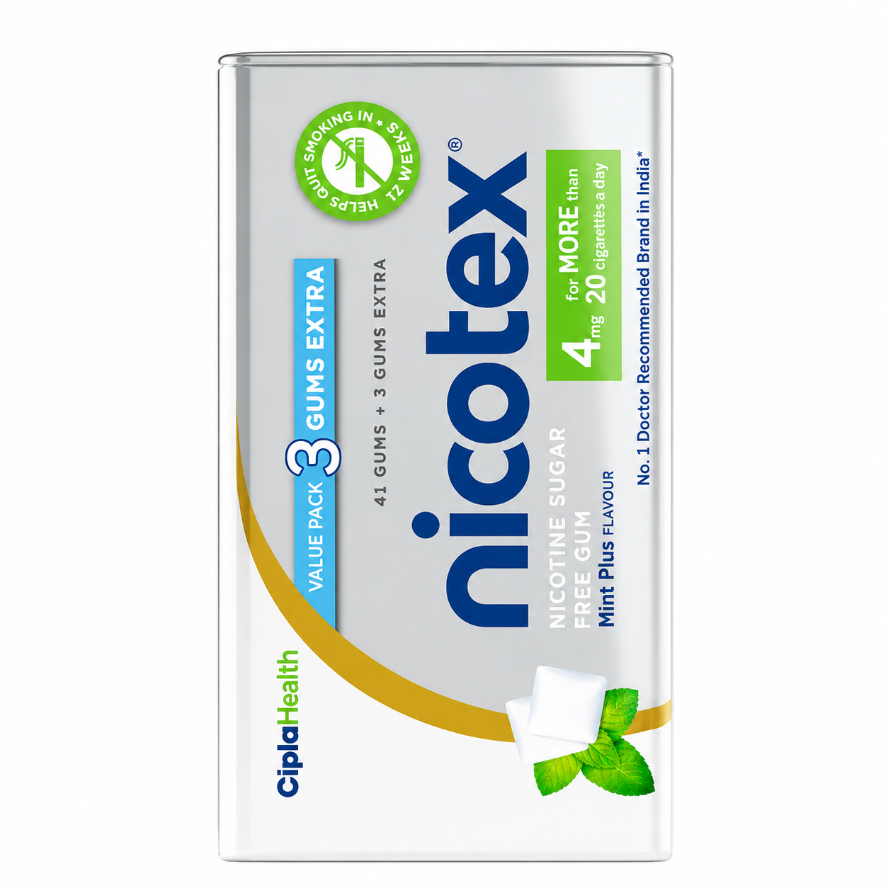 Nicotex gums, 4 mg, Mint - strip, 44 gums