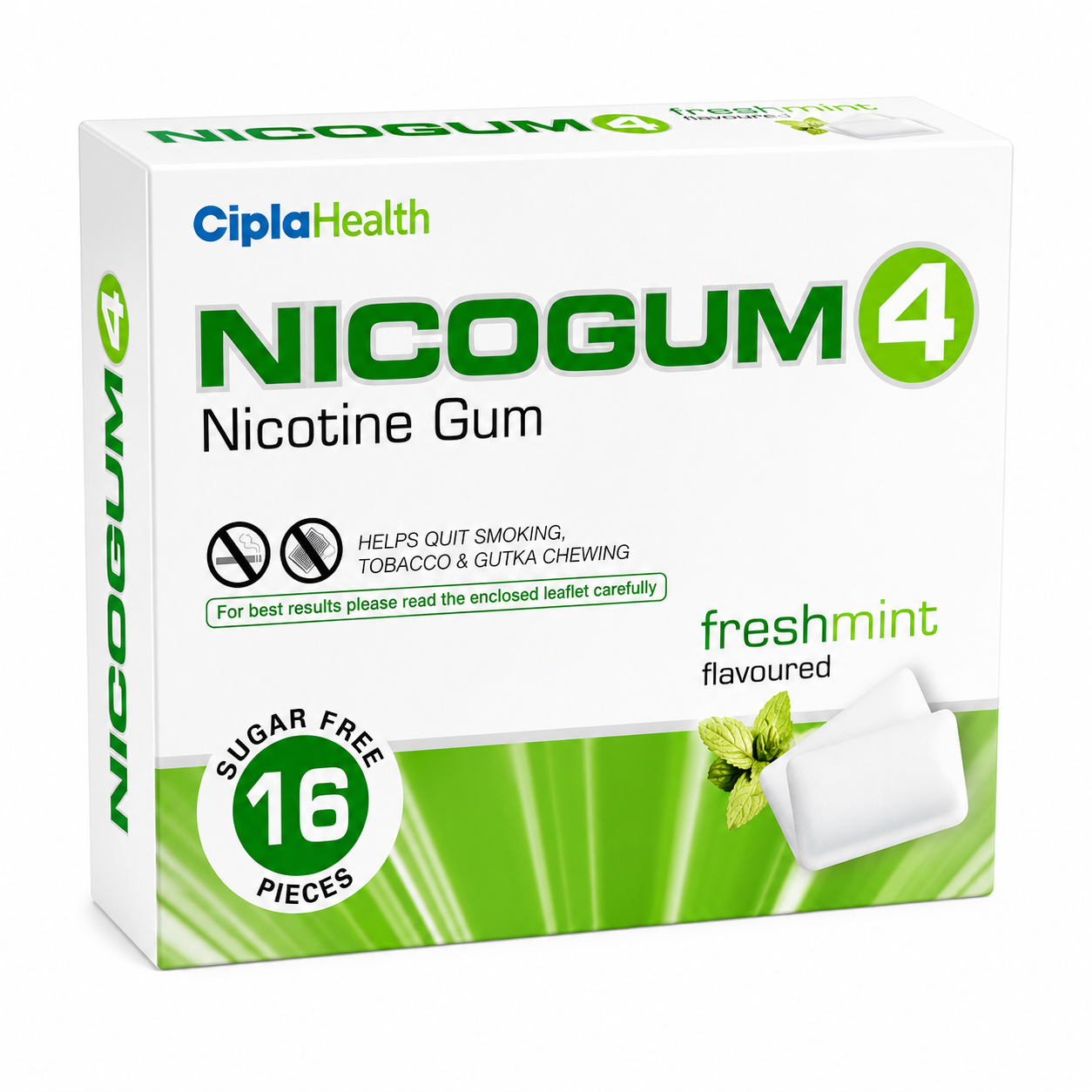 Nicogum 4 mg, Mint Plus - strip, 16 gums
