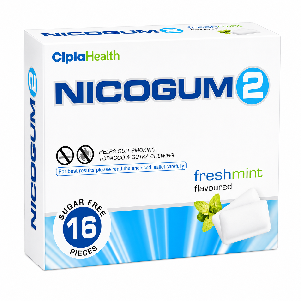 Nicogum 2 mg, Mint Plus - strip, 16 gums