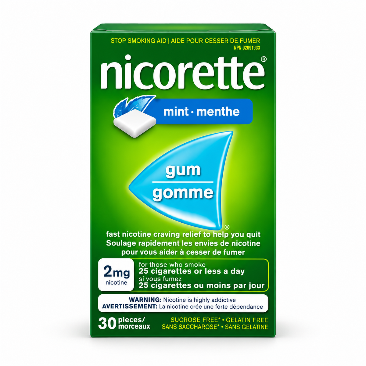 Nicorette Mint / Menthe 2mg- Strip 30